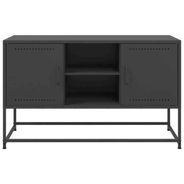 vidaXL Tv-meubel 100,5x39x60,5 cm staal zwart