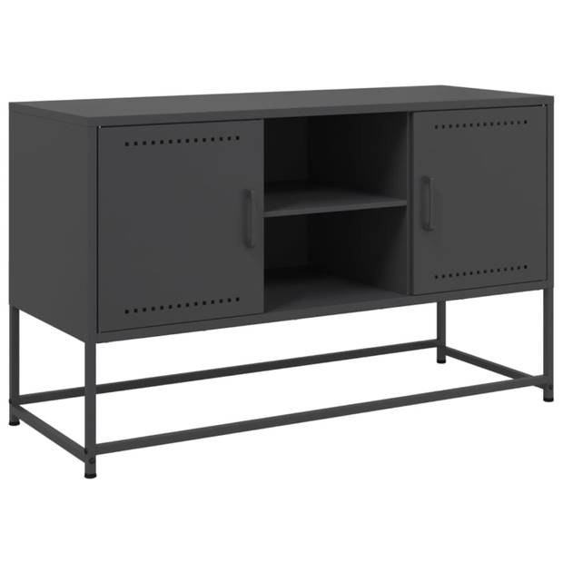 vidaXL Tv-meubel 100,5x39x60,5 cm staal zwart