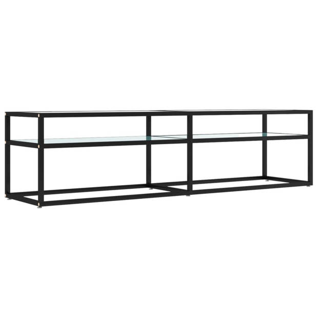 vidaXL Tv-meubel 160x40x40,5 cm gehard glas witmarmerkleurig