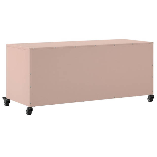 vidaXL Tv-meubel 100,5x39x43,5 cm staal roze