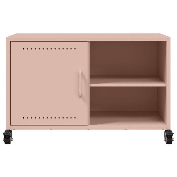 vidaXL Tv-meubel 68x39x43,5 cm koudgewalst staal roze