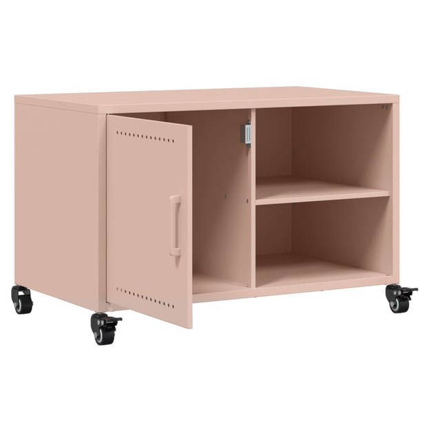 vidaXL Tv-meubel 68x39x43,5 cm koudgewalst staal roze