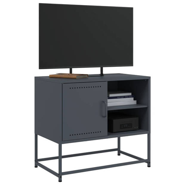 vidaXL Tv-meubel 100,5x39x60,5 cm staal roze