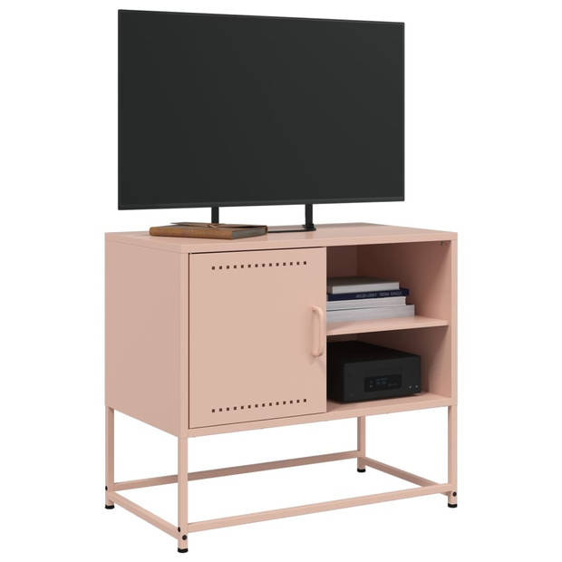 vidaXL Tv-meubel 68x39x60,5 cm staal roze