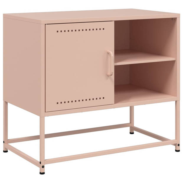 vidaXL Tv-meubel 68x39x60,5 cm staal roze