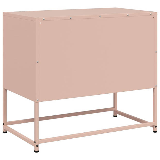 vidaXL Tv-meubel 68x39x60,5 cm staal roze