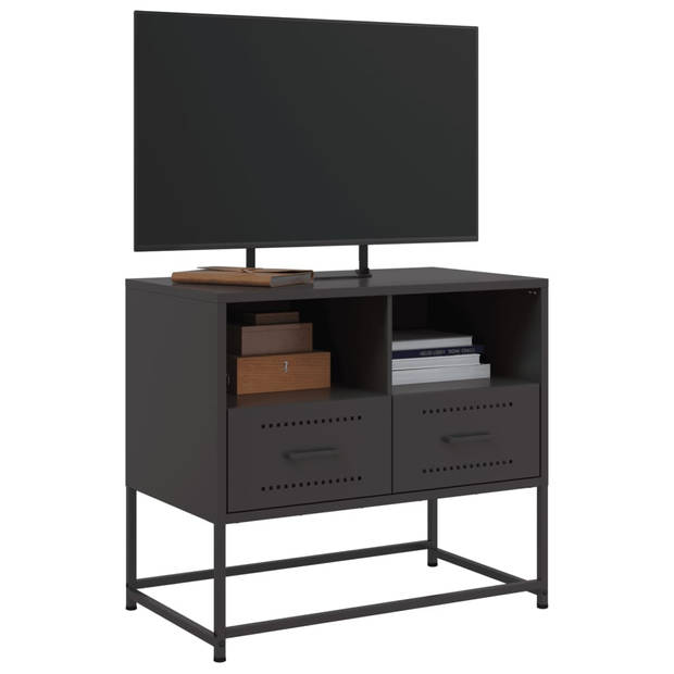 vidaXL Tv-meubel 68x39x60,5 cm staal zwart