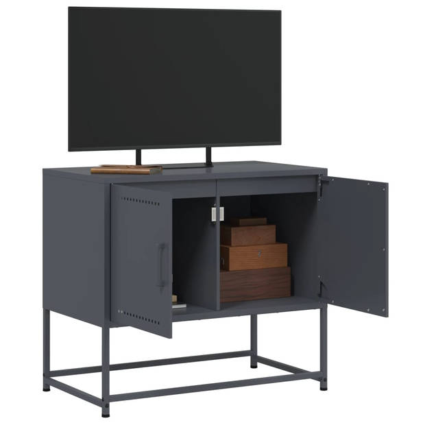 vidaXL Tv-meubel 68,5x39x60,5 cm staal antracietkleurig