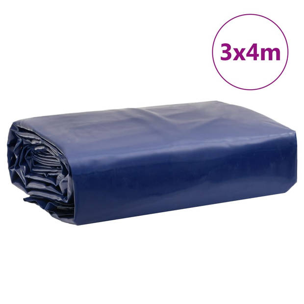 vidaXL Dekzeil 650 g/m² 3x4 m blauw