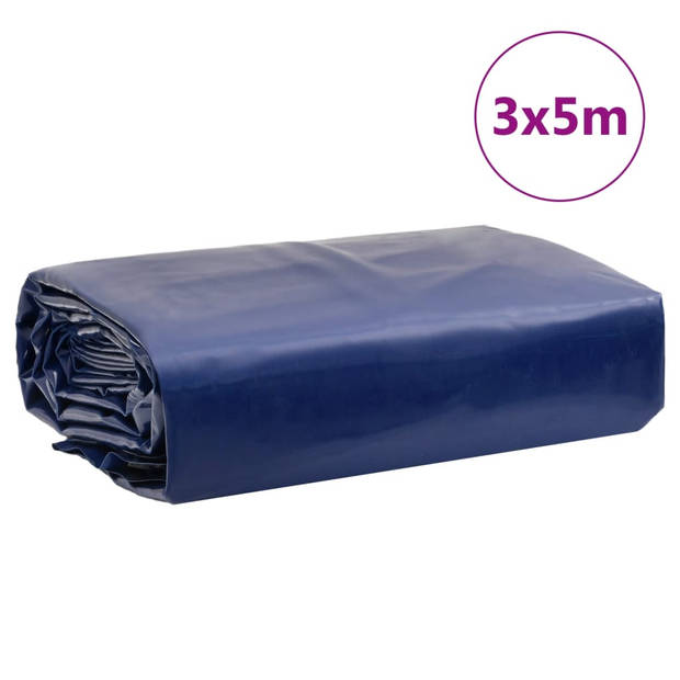 vidaXL Dekzeil 650 g/m² 3x5 m blauw