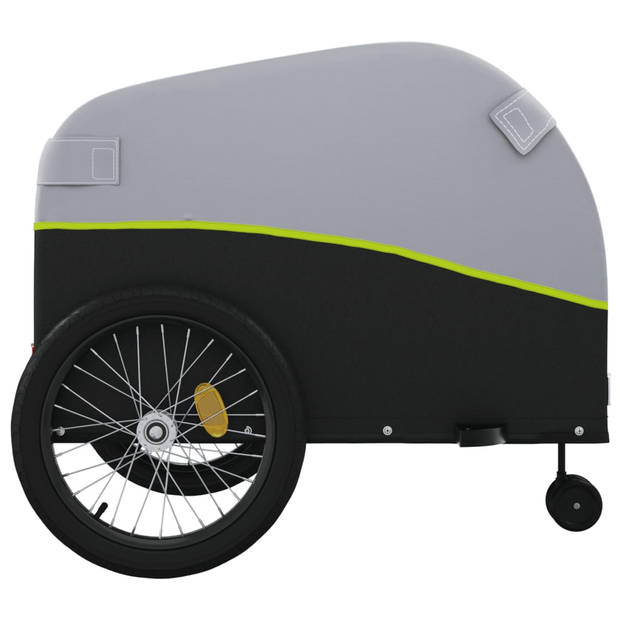 vidaXL Fietstrailer 45 kg ijzer zwart en groen