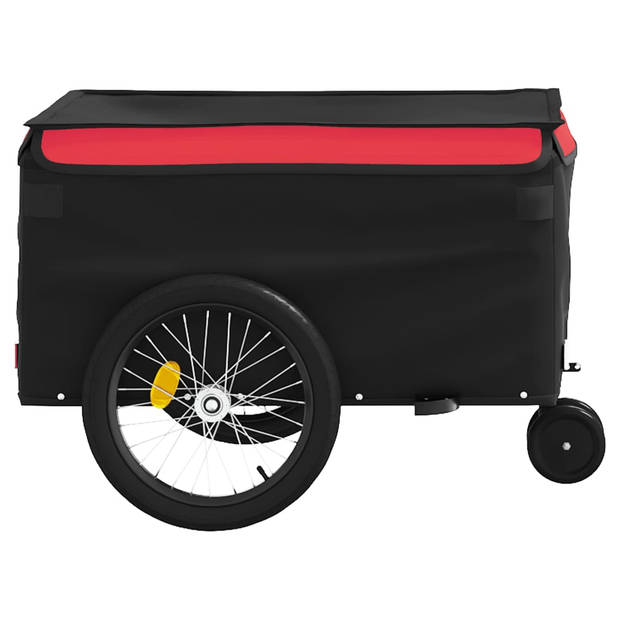 vidaXL Fietstrailer 30 kg ijzer zwart en rood