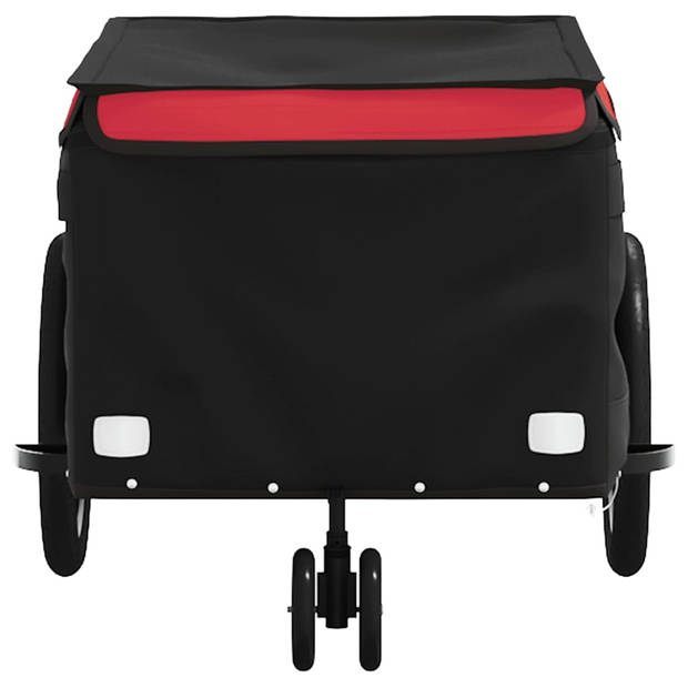 vidaXL Fietstrailer 30 kg ijzer zwart en rood