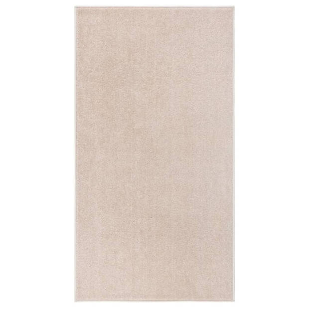 vidaXL Vloerkleed kortpolig 80x150 cm donkerbeige