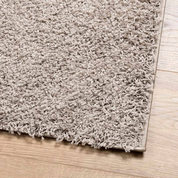 vidaXL Vloerkleed PAMPLONA shaggy hoogpolig modern 120x120 cm beige