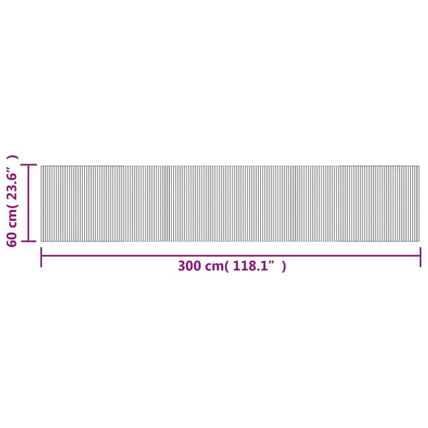 vidaXL Vloerkleed rechthoekig 60x300 cm bamboe donkerbruin