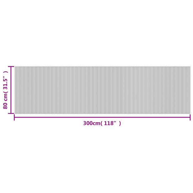 vidaXL Vloerkleed rechthoekig 80x300 cm bamboe grijs