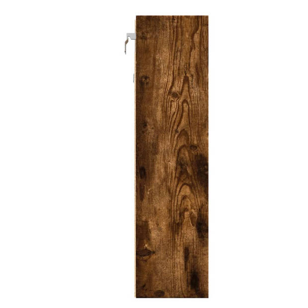 vidaXL Vitrinekast 100x15x58 cm bewerkt hout gerookt eikenkleurig