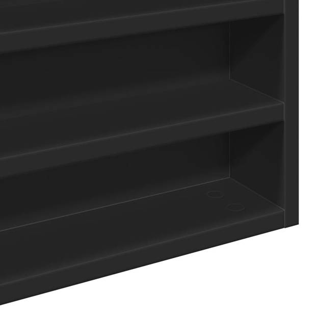 vidaXL Vitrinekast 100x8,5x58 cm bewerkt hout zwart