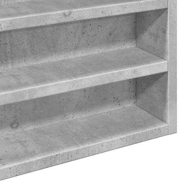 vidaXL Vitrinekast 100x8,5x75 cm bewerkt hout betongrijs
