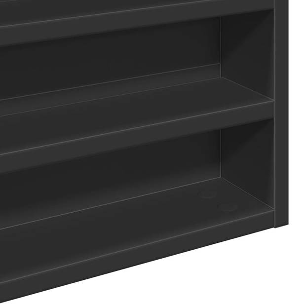 vidaXL Vitrinekast 100x8,5x50 cm bewerkt hout zwart