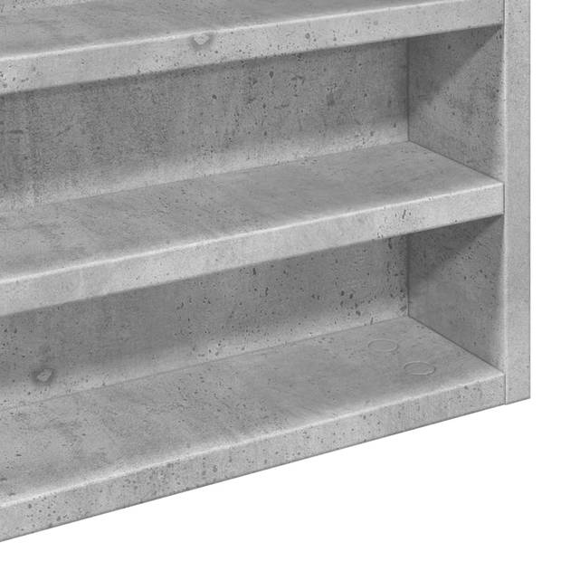 vidaXL Vitrinekast 100x8,5x58 cm bewerkt hout betongrijs