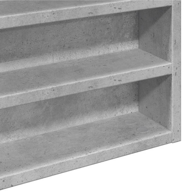 vidaXL Vitrinekast 100x8,5x50 cm bewerkt hout betongrijs