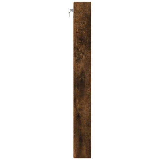 vidaXL Vitrinekast 100x8,5x75 cm bewerkt hout gerookt eikenkleurig