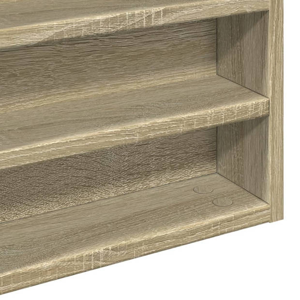 vidaXL Vitrinekast 60x8,5x58 cm bewerkt hout sonoma eikenkleurig