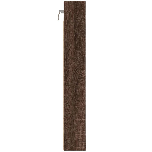 vidaXL Vitrinekast 100x8,5x58 cm bewerkt hout bruin eikenkleurig