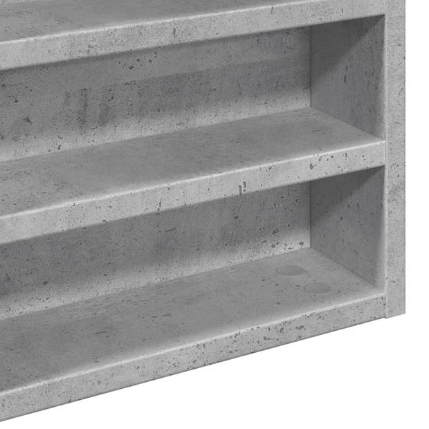 vidaXL Vitrinekast 60x8,5x58 cm bewerkt hout betongrijs