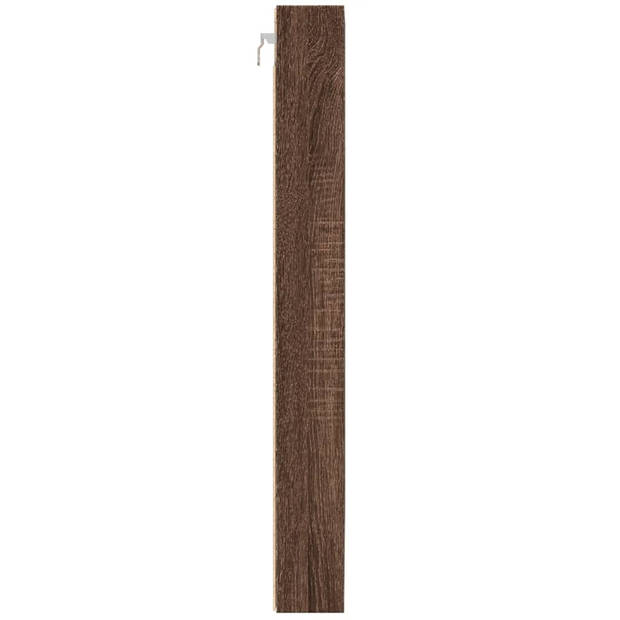 vidaXL Vitrinekast 100x8,5x75 cm bewerkt hout bruin eikenkleur