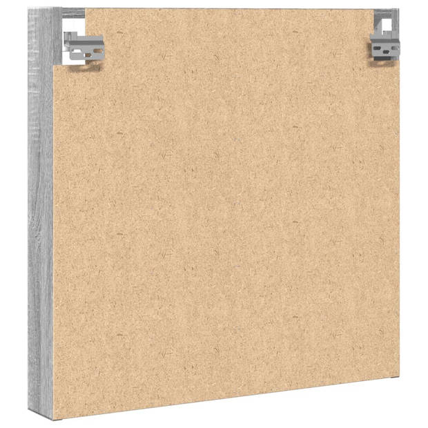 vidaXL Vitrinekast 60x8,5x58 cm bewerkt hout grijs sonoma eikenkleur