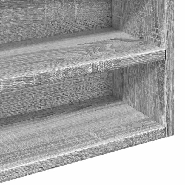 vidaXL Vitrinekast 100x15x58 cm bewerkt hout grijs sonoma eikenkleurig
