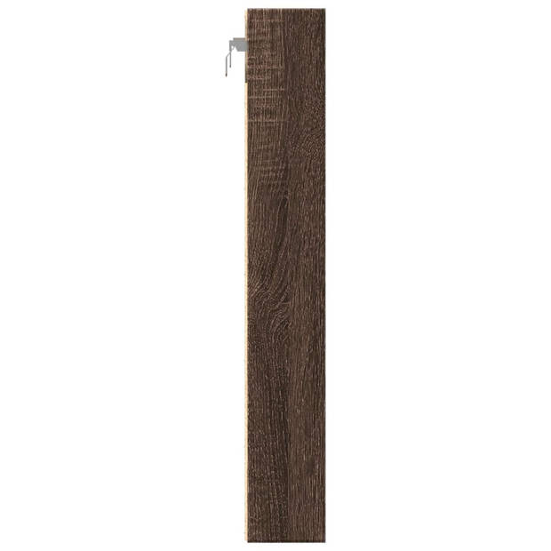 vidaXL Vitrinekast 60x8,5x58 cm bewerkt hout bruin eikenkleurig