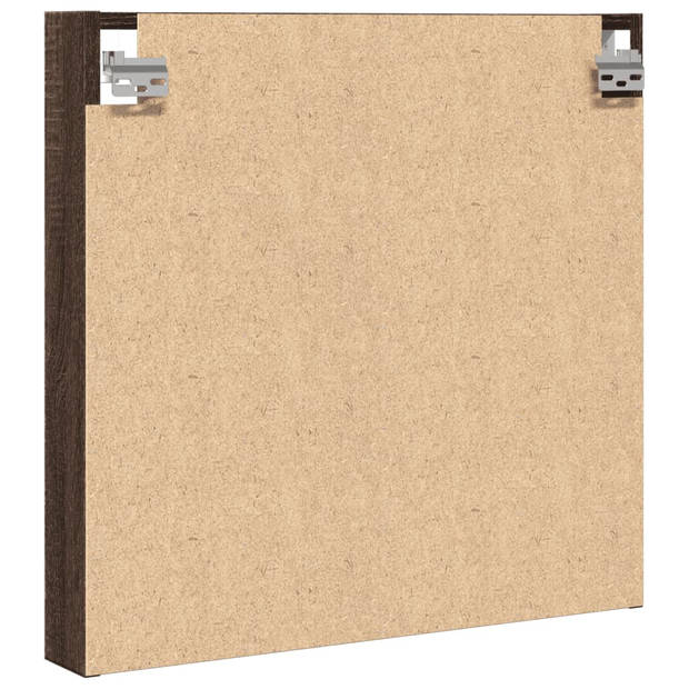 vidaXL Vitrinekast 60x8,5x58 cm bewerkt hout bruin eikenkleurig