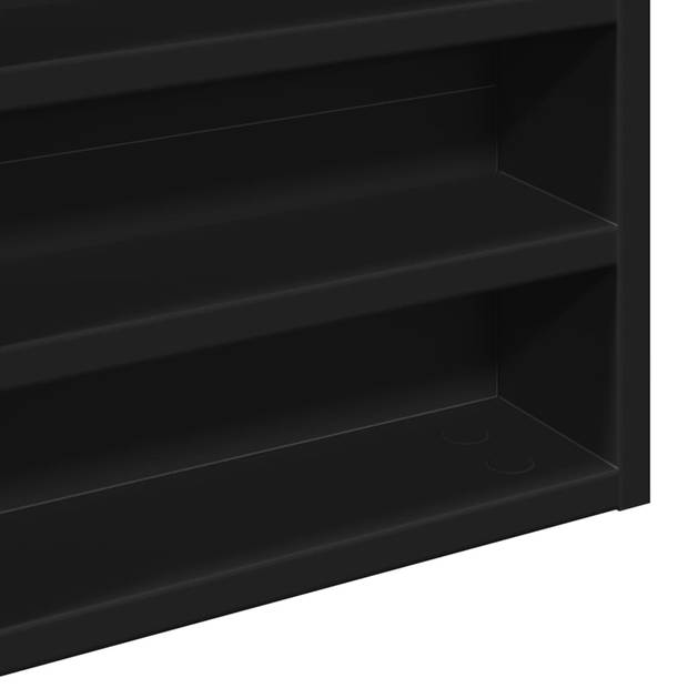 vidaXL Vitrinekast 60x8,5x58 cm bewerkt hout zwart