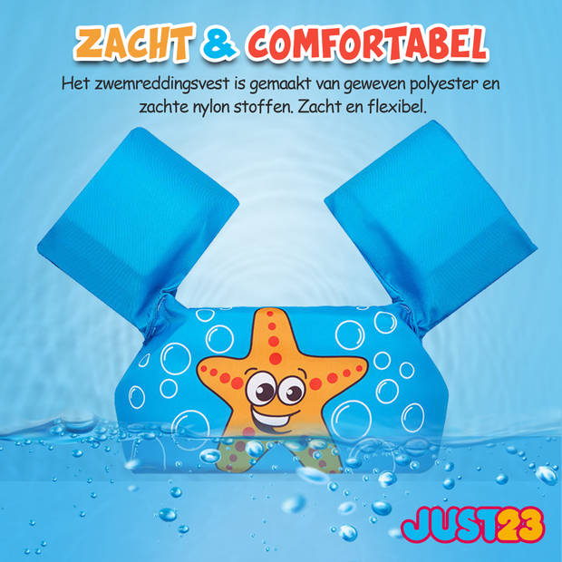 JUST23 Puddle Jumper Zeester - Verstelbare Zwembandjes - Zwemvest kind vanaf 2 Jaar - 14 tot 25 KG