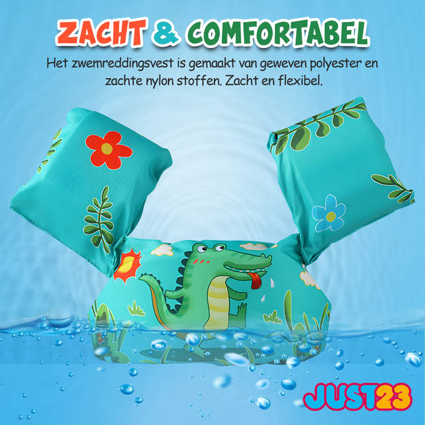T23 Puddle Jumper Krokodil - Verstelbare Zwembandjes - Zwemvest kind vanaf 2 Jaar - 14 tot 25 KG