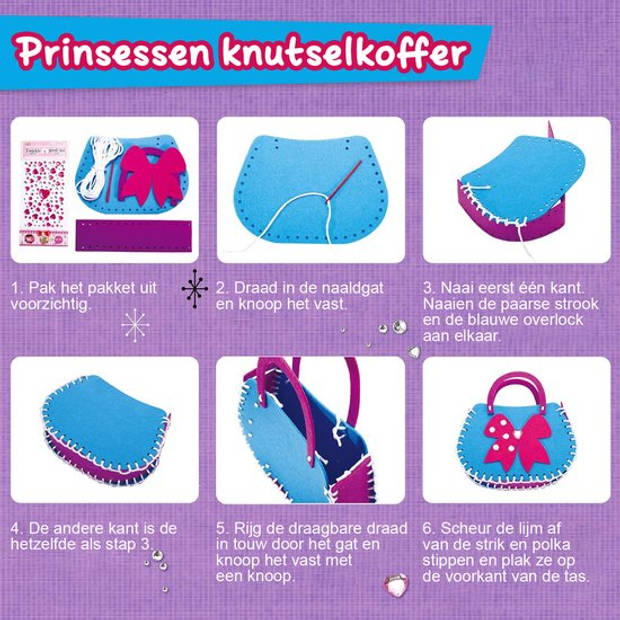 JUST23 Betoverende Knutselkoffer Prinses Edition - Knutseldoos - knutselkoffer voor meisjes - Knutselpakket