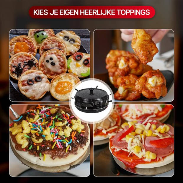 CuisineKing Pizza Oven Black Edition - 6 Personen - Incl. 6 Spatels en deegvorm