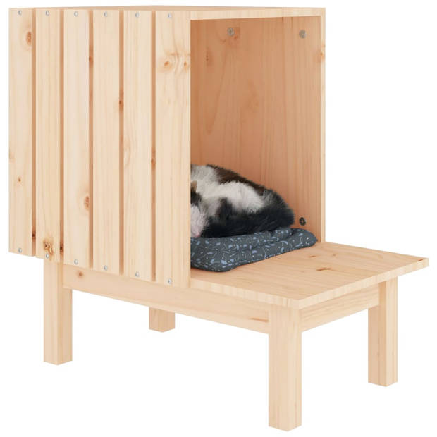 vidaXL Kattenhuis 60x36x60 cm massief grenenhout