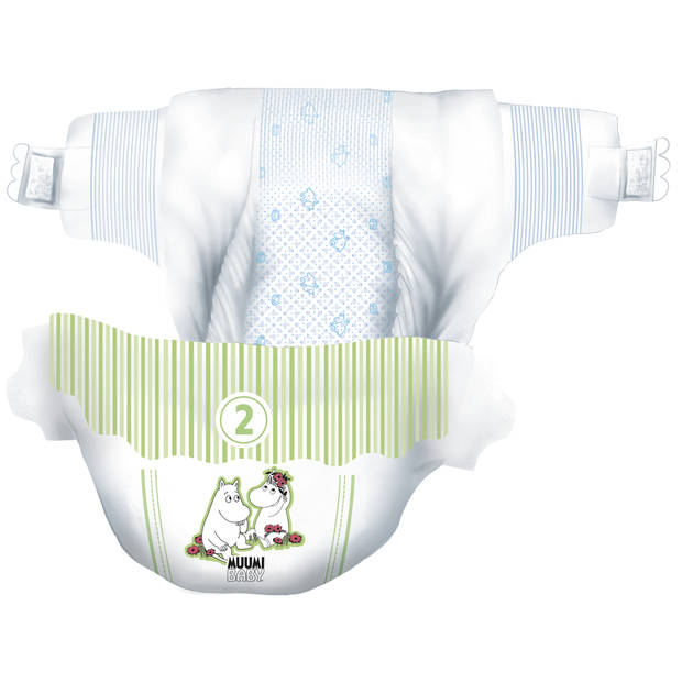 Moomin Baby - Eco Wegwerpluiers - Maat 2 - Nordic Swan Ecolabel - Dermatologisch Getest - CO2 Neutraal