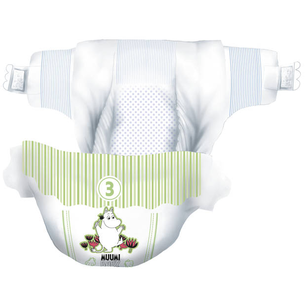 Moomin Baby Eco Wegwerpluiers - Maat 3 - Nordic Swan Ecolabel - Absorberend - Anti-allergisch - CO2 Neutraal