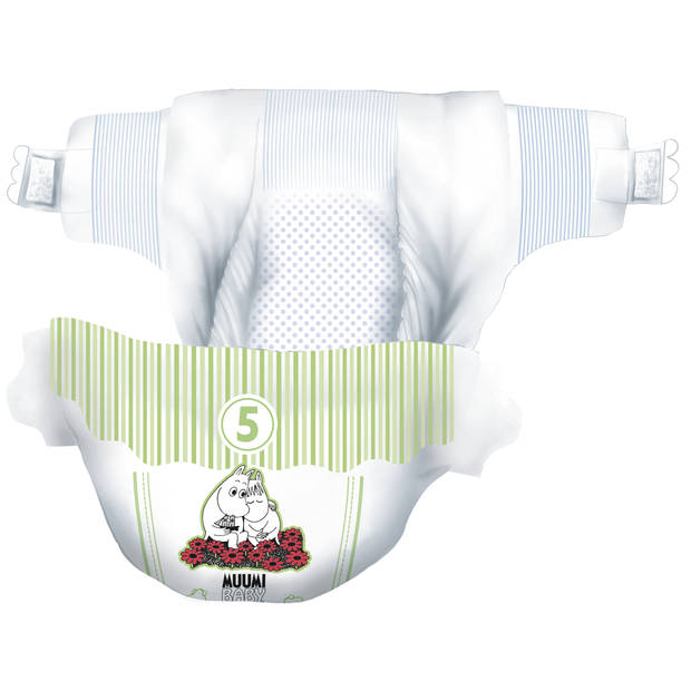 Moomin Baby Eco Wegwerpluiers - Maat 5 - 10 t/m 16 kg - Anti-allergisch - Veilig - CO2 Neutraal