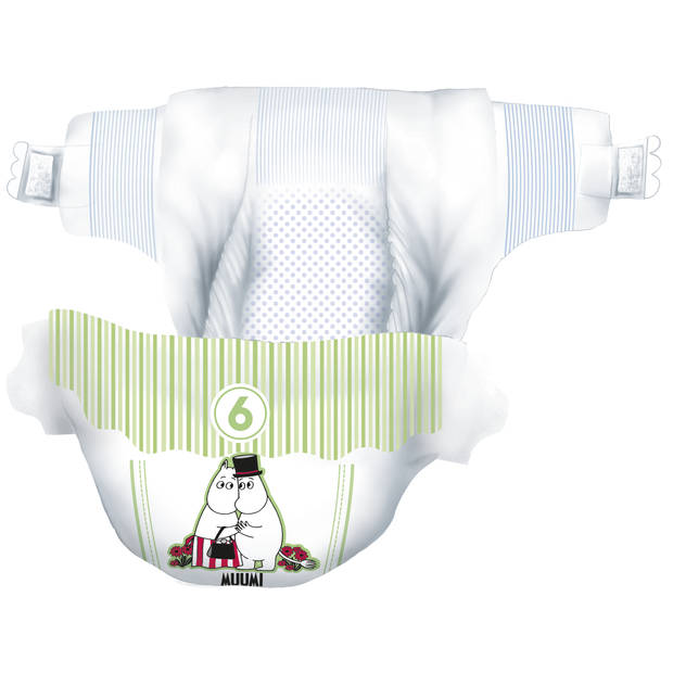 Moomin Baby Eco Wegwerpluiers - Maat 6 - Chloorvrij - Anti-allergisch - CO2 Neutraal