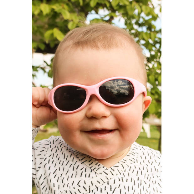 Melleson Eyewear Noah - Kinderzonnebril met band - Maat M - Roze - PBA-vrij - Buigbaar - Verstelbare band