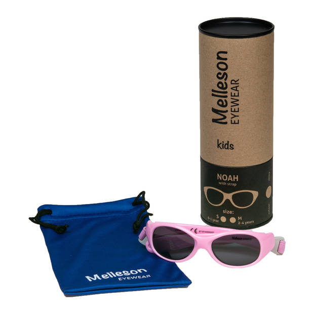 Melleson Eyewear Noah - Baby Zonnebril - Maat S Roze - PBA Vrij - Elastische Band - Lichtgewicht