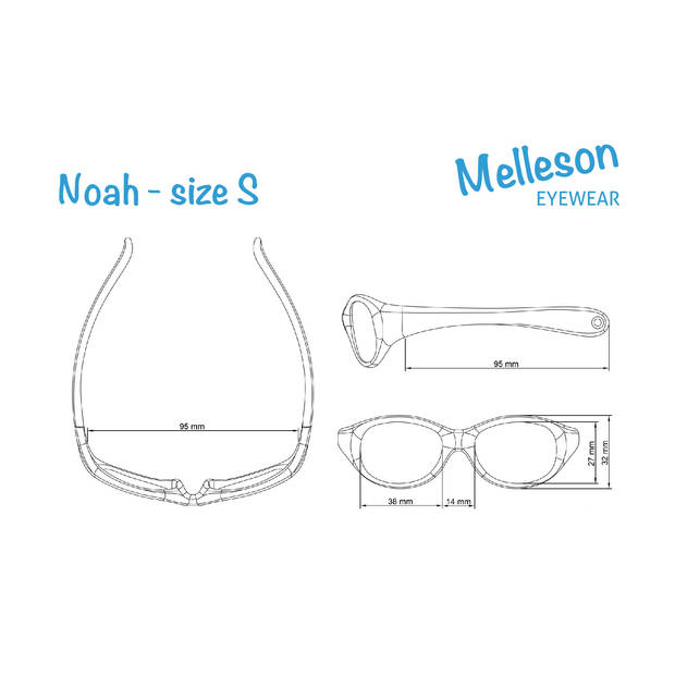 Melleson Eyewear Noah - Kinderzonnebril Rood - PBA Vrij - Lichtgewicht - Elastische Band