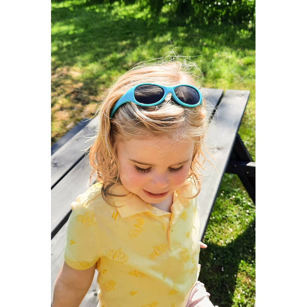 Melleson Eyewear Noah - Kinderzonnebril met Band - Maat M, Aqua - Lichtgewicht - Verstelbare band - UV400